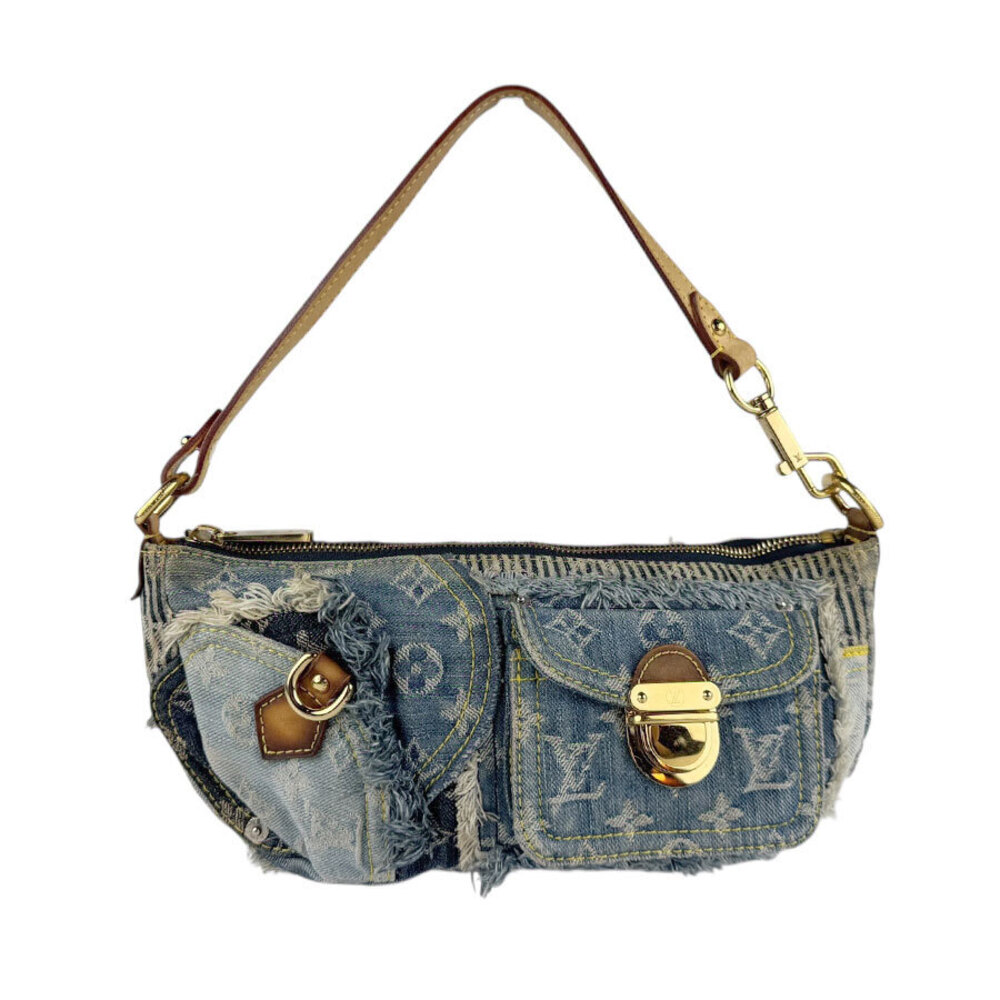 Louis Vuitton Denim Shoulder Monogram Bag Pouch Blue - Picture 2 of 4